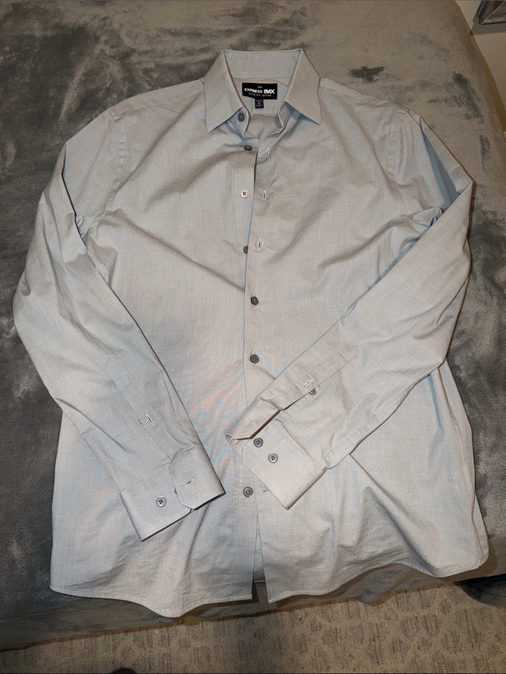 Express Men's Micro-Pattern Button-Down Dress Shirt
